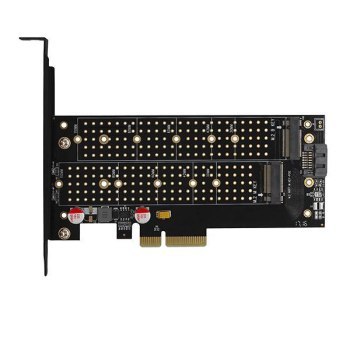 Adapter wewnętrzny Axagon PCIe x4 do M.2 PCI-Express + M.2 SATA + SATA z aktywnym chłodzeniem Adapter wewnętrzny Axagon PCIe x4 do M.2 PCI-Express + M.2 SATA + SATA z aktywnym chłodzeniem