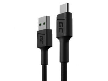 GREEN CELL KABEL KABGC25 GC POWERSTREAM USB-A - USB-C 30CM SZYBKIE ŁADOWANIE ULTRA CHARGE QC 3.0 GREEN CELL KABEL KABGC25 GC POWERSTREAM USB-A - USB-C 30CM SZYBKIE ŁADOWANIE ULTRA CHARGE QC 3.0