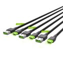 GREEN CELL ZESTAW KABLI KABGCSET03 3X KABEL GC RAY USB - USB-C 30CM ZIELONY LED