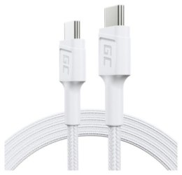 Green Cell PowerStream USB-C Typ C 1,2m, Power Delivery 60W, Quick Charge 3.0 Biały