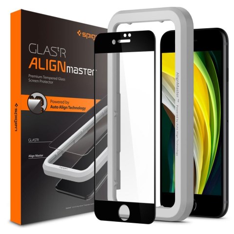 Spigen Alm Glass FC - Szkło hartowane do iPhone SE (2022 / 2020) / 8 / 7 (Czarna ramka) Spigen Alm Glass FC - Szkło hartowane do iPhone SE (2022 / 2020) / 8 / 7 (Czarna ramka)