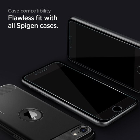 Spigen Alm Glass FC - Szkło hartowane do iPhone SE (2022 / 2020) / 8 / 7 (Czarna ramka) Spigen Alm Glass FC - Szkło hartowane do iPhone SE (2022 / 2020) / 8 / 7 (Czarna ramka)