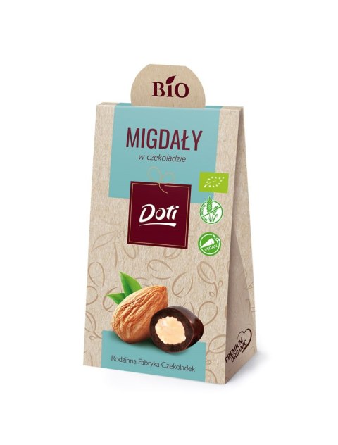 MIGDAŁY W CZEKOLADZIE GORZKIEJ BEZGLUTENOWE BIO 50 g - DOTI MIGDAŁY W CZEKOLADZIE GORZKIEJ BEZGLUTENOWE BIO 50 g - DOTI