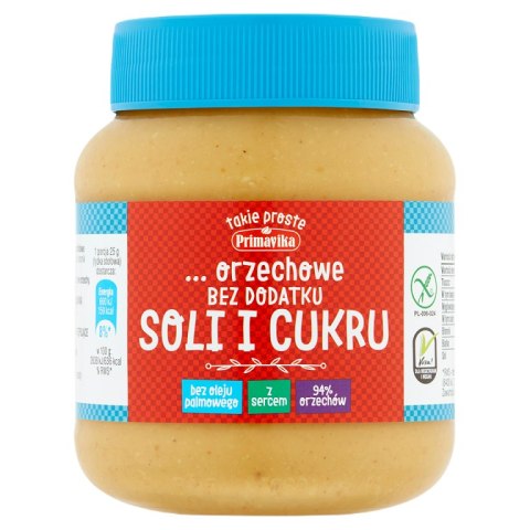 PASTA Z PRAŻONYCH ORZESZKÓW ZIEMNYCH BEZ DODATKU SOLI I CUKRU BEZGLUTENOWA 350 g - PRIMAVIKA PASTA Z PRAŻONYCH ORZESZKÓW ZIEMNYCH BEZ DODATKU SOLI I CUKRU BEZGLUTENOWA 350 g - PRIMAVIKA