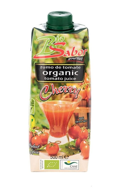 SOK Z POMIDORÓW CHERRY BEZGLUTENOWY BIO 500 ml - BIOSABOR SOK Z POMIDORÓW CHERRY BEZGLUTENOWY BIO 500 ml - BIOSABOR