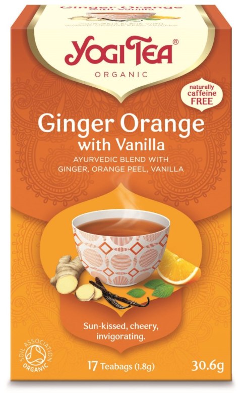 HERBATKA IMBIROWO - POMARAŃCZOWA Z WANILIĄ (GINGER ORANGE WITH VANILLA) BIO (17 x 1,8 g) 30,6 g - YOGI TEA HERBATKA IMBIROWO - POMARAŃCZOWA Z WANILIĄ (GINGER ORANGE WITH VANILLA) BIO (17 x 1,8 g) 30,6 g - YOGI TEA