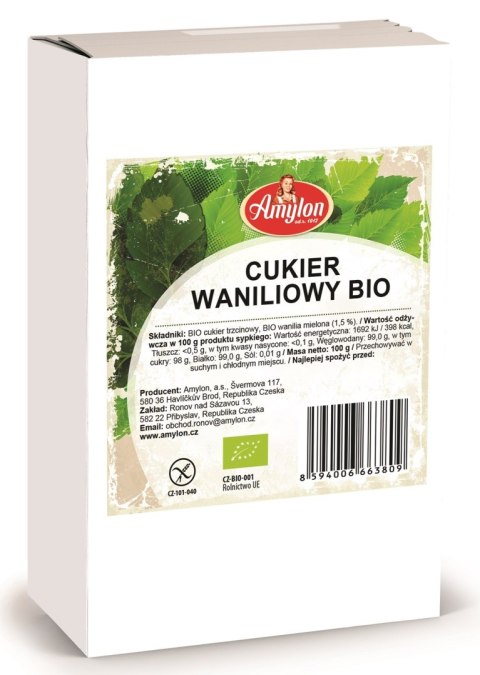 CUKIER Z WANILIĄ BOURBON BIO 100 g - AMYLON CUKIER Z WANILIĄ BOURBON BIO 100 g - AMYLON