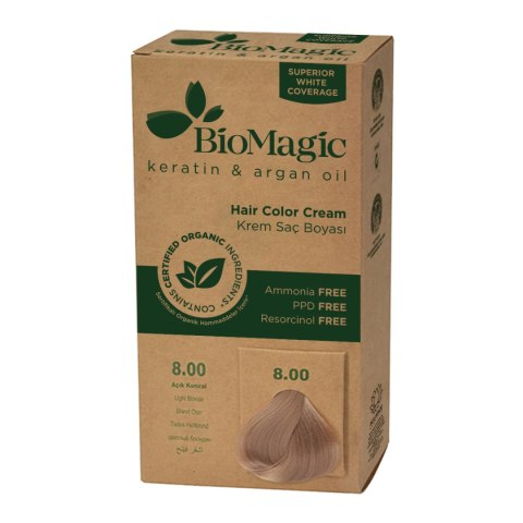 FARBA DO WŁOSÓW JASNY BLOND (8.00) 250 g - BIOMAGIC FARBA DO WŁOSÓW JASNY BLOND (8.00) 250 g - BIOMAGIC