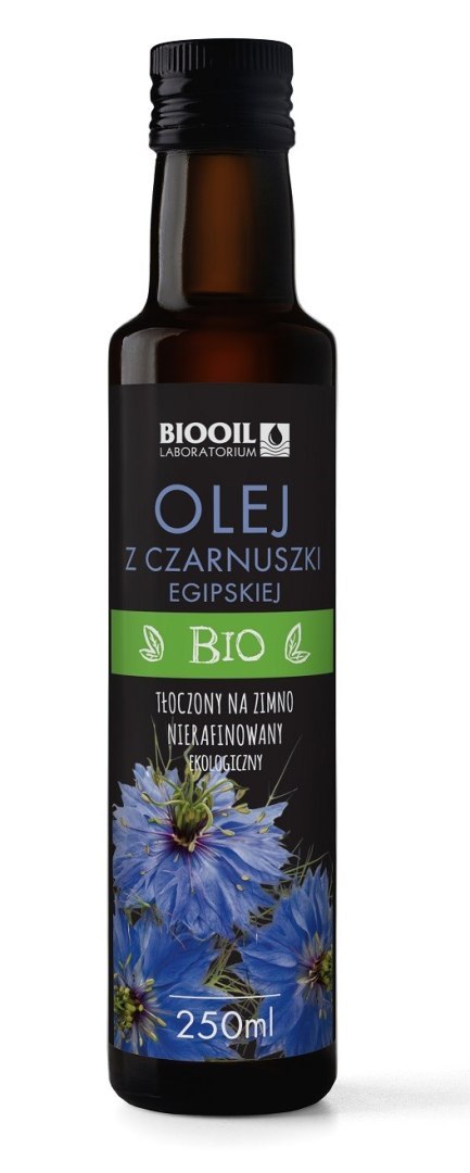 OLEJ Z CZARNUSZKI EGIPSKIEJ TŁOCZONY NA ZIMNO BIO 250 ml - BIOOIL OLEJ Z CZARNUSZKI EGIPSKIEJ TŁOCZONY NA ZIMNO BIO 250 ml - BIOOIL