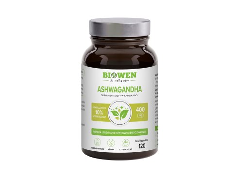 ASHWAGANDHA EKSTRAKT BEZGLUTENOWY (400 mg) 120 KAPSUŁEK - HEMPKING (BIOWEN) ASHWAGANDHA EKSTRAKT BEZGLUTENOWY (400 mg) 120 KAPSUŁEK - HEMPKING (BIOWEN)