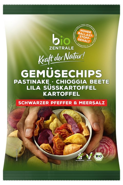 CHIPSY WARZYWNE Z PIEPRZEM CZARNYM I SOLĄ MORSKĄ BEZGLUTENOWE BIO 80 g - BIO ZENTRALE CHIPSY WARZYWNE Z PIEPRZEM CZARNYM I SOLĄ MORSKĄ BEZGLUTENOWE BIO 80 g - BIO ZENTRALE