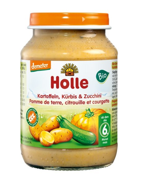 DYNIA - CUKINIA - ZIEMNIAK BEZ DODATKU CUKRÓW BEZGLUTENOWE OD 6 MIESIĄCA DEMETER BIO 190 g (SŁOIK) - HOLLE DYNIA - CUKINIA - ZIEMNIAK BEZ DODATKU CUKRÓW BEZGLUTENOWE OD 6 MIESIĄCA DEMETER BIO 190 g (SŁOIK) - HOLLE