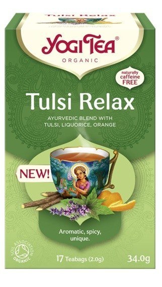 HERBATKA AJURWEDYJSKA TULSI RELAX BIO (17 x 2 g) 34 g - YOGI TEA HERBATKA AJURWEDYJSKA TULSI RELAX BIO (17 x 2 g) 34 g - YOGI TEA