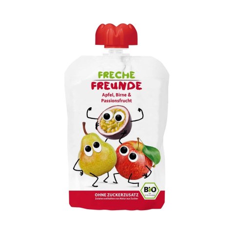MUS JABŁKO - GRUSZKA - MARAKUJA BEZ DODATKU CUKRÓW BEZGLUTENOWY OD 6 MIESIĄCA BIO 100 g - FRECHE FREUNDE MUS JABŁKO - GRUSZKA - MARAKUJA BEZ DODATKU CUKRÓW BEZGLUTENOWY OD 6 MIESIĄCA BIO 100 g - FRECHE FREUNDE