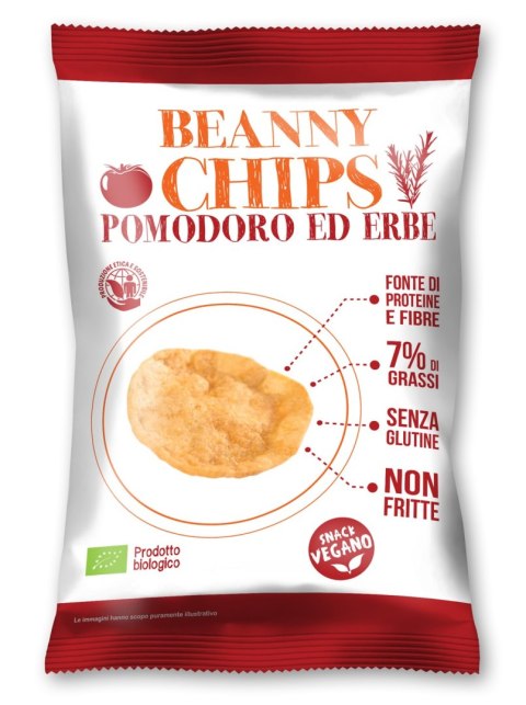 PRAŻYNKI PROTEINOWE POMIDOROWO - ZIOŁOWE BEZGLUTENOWE BIO 40 g - BEANNY CHIPS PRAŻYNKI PROTEINOWE POMIDOROWO - ZIOŁOWE BEZGLUTENOWE BIO 40 g - BEANNY CHIPS