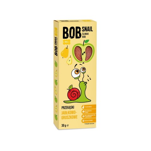 PRZEKĄSKA ROLL JABŁKO - GRUSZKA BEZ DODATKU CUKRU BEZGLUTENOWA 30 g - BOB SNAIL PRZEKĄSKA ROLL JABŁKO - GRUSZKA BEZ DODATKU CUKRU BEZGLUTENOWA 30 g - BOB SNAIL