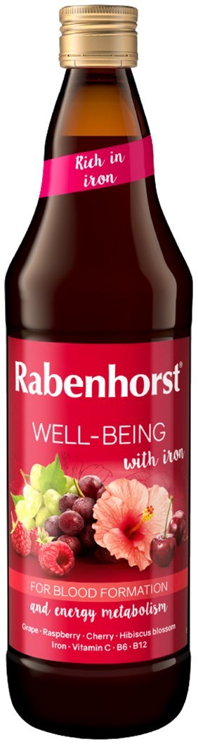 SOK WIELOOWOCOWY Z ŻELAZEM I WITAMINAMI C, B6, B12 750 ml - RABENHORST SOK WIELOOWOCOWY Z ŻELAZEM I WITAMINAMI C, B6, B12 750 ml - RABENHORST