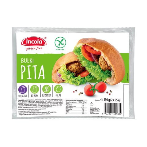 BUŁKI PITA BEZGLUTENOWE (2 szt.) 190 g - INCOLA BUŁKI PITA BEZGLUTENOWE (2 szt.) 190 g - INCOLA