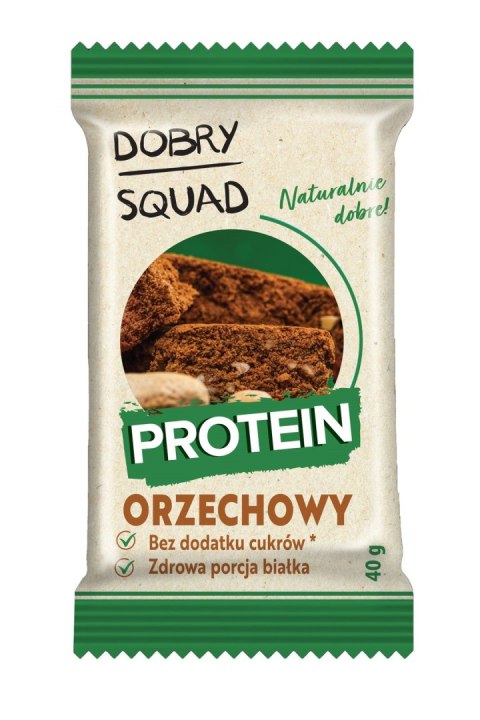 CIASTKO PROTEINOWE ORZECHOWE BEZ DODATKU CUKRU BEZGLUTENOWE 40 g - DOBRY SQUAD CIASTKO PROTEINOWE ORZECHOWE BEZ DODATKU CUKRU BEZGLUTENOWE 40 g - DOBRY SQUAD