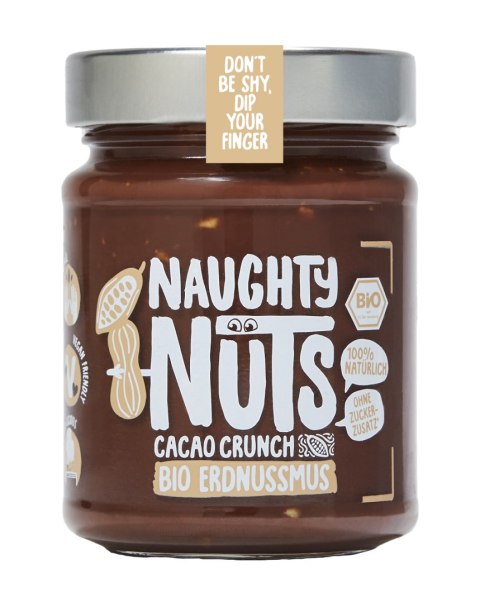 KREM Z ORZESZKÓW ZIEMNYCH Z KAKAO CRUNCHY BIO 250 g - NAUGHTY NUTS KREM Z ORZESZKÓW ZIEMNYCH Z KAKAO CRUNCHY BIO 250 g - NAUGHTY NUTS