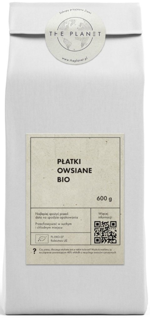 PŁATKI OWSIANE BIO 600 g - THE PLANET PŁATKI OWSIANE BIO 600 g - THE PLANET