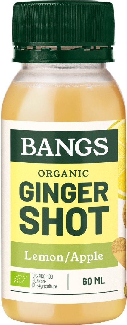 SHOT IMBIROWY Z JABŁKIEM I CYTRYNĄ BEZ DODATKU CUKRÓW BIO 60 ml - BANGS SHOT IMBIROWY Z JABŁKIEM I CYTRYNĄ BEZ DODATKU CUKRÓW BIO 60 ml - BANGS
