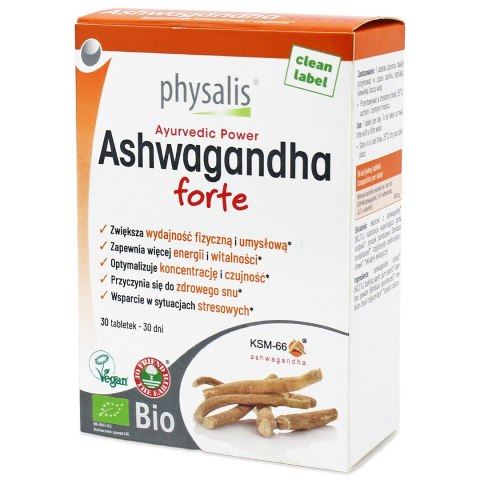 ASHWAGANDHA FORTE BIO 30 TABLETEK - PHYSALIS ASHWAGANDHA FORTE BIO 30 TABLETEK - PHYSALIS