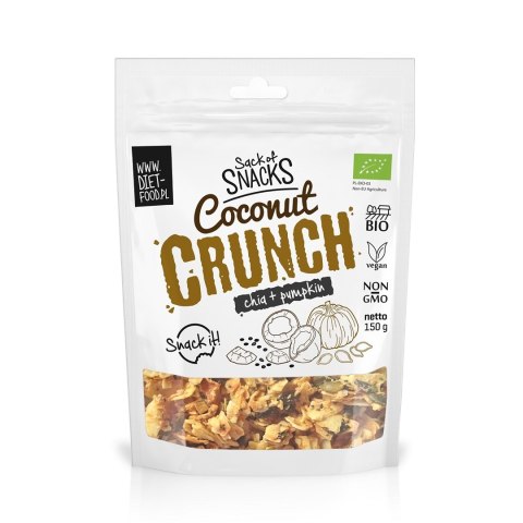 CRUNCHY Z KOKOSEM, CHIA I DYNIĄ BIO 150 g - DIET-FOOD CRUNCHY Z KOKOSEM, CHIA I DYNIĄ BIO 150 g - DIET-FOOD