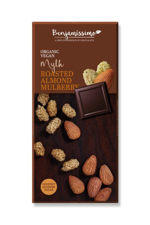 CZEKOLADA MIGDAŁY - MORWA BEZGLUTENOWA BIO 70 g - BENJAMISSIMO CZEKOLADA MIGDAŁY - MORWA BEZGLUTENOWA BIO 70 g - BENJAMISSIMO