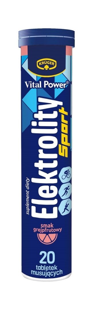 ELEKTROLITY SPORT O SMAKU GREJPFRUTOWYM 20 TABLETEK MUSUJĄCYCH - VITAL POWER ELEKTROLITY SPORT O SMAKU GREJPFRUTOWYM 20 TABLETEK MUSUJĄCYCH - VITAL POWER