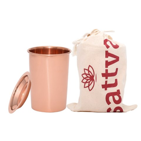 KUBEK MIEDZIANY PLAIN Z POKRYWKĄ 350 ml - SATTVA KUBEK MIEDZIANY PLAIN Z POKRYWKĄ 350 ml - SATTVA