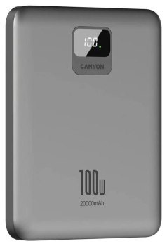 Canyon PB-2008 LED 20000 mAh PD100W QC3.0 ciemnoszary Canyon PB-2008 LED 20000 mAh PD100W QC3.0 ciemnoszary