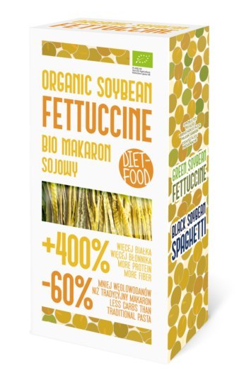 MAKARON PROTEINOWY (Z SOI) FETTUCCINE BEZGLUTENOWY BIO 200 g - DIET-FOOD MAKARON PROTEINOWY (Z SOI) FETTUCCINE BEZGLUTENOWY BIO 200 g - DIET-FOOD