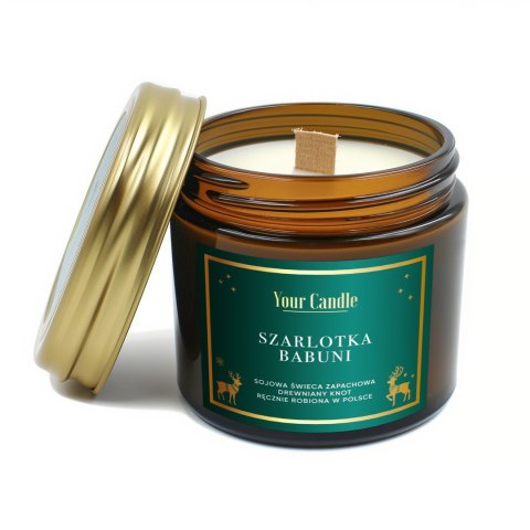 ŚWIECA SOJOWA ZAPACHOWA Z DREWNIANYM KNOTEM SZARLOTKA BABUNI 120 ml - YOUR CANDLE (PRODUKT SEZONOWY) ŚWIECA SOJOWA ZAPACHOWA Z DREWNIANYM KNOTEM SZARLOTKA BABUNI 120 ml - YOUR CANDLE (PRODUKT SEZONOWY)