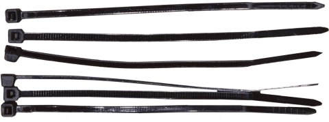 59220C Opaski zaciskowe 2,5x200 mm czarne, 100 sztuk, Mega 59220C Opaski zaciskowe 2,5x200 mm czarne, 100 sztuk, Mega