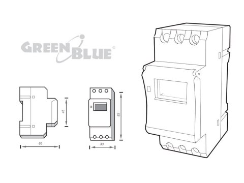 GB104 Włącznik czasowy - timer cyfrowy na szynę DIN GreenBlue GB104 Włącznik czasowy - timer cyfrowy na szynę DIN GreenBlue