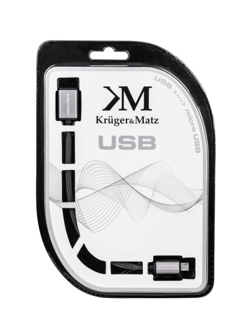 Kabel USB - micro USB gniazdo-wtyk 1.0m Kruger&Matz Kabel USB - micro USB gniazdo-wtyk 1.0m Kruger&Matz