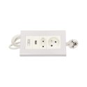 Przedłużacz biurkowy z wyłącznikiem i ładowarką, 1x2P+Z, 1x2P/II, 1xUSB, przewód 1,5m 3x1mm