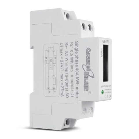 GB173 55123 Licznik energii na szynę DIN wyświetlacz LCD GB173 55123 Licznik energii na szynę DIN wyświetlacz LCD