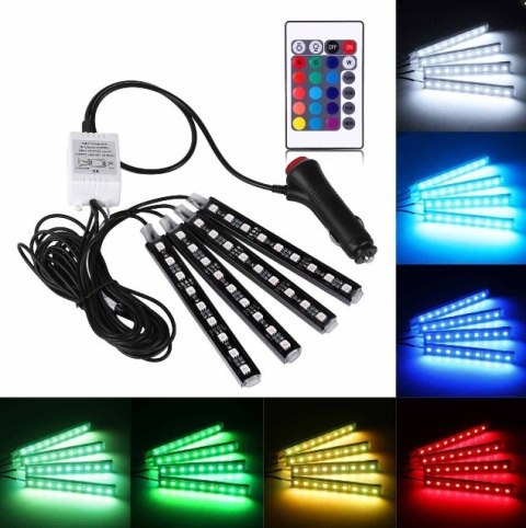 ZD65A Oświetlenie wnętrza auta rgb4x9led ZD65A Oświetlenie wnętrza auta rgb4x9led