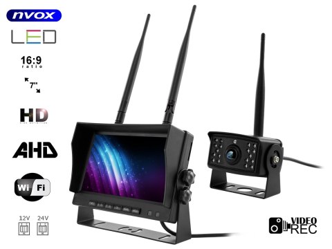 Bezprzewodowy zestaw cofania z monitorem LED 7cali cali HD oraz kamerą bezprzewodową 12V 24V... Bezprzewodowy zestaw cofania z monitorem LED 7cali cali HD oraz kamerą bezprzewodową 12V 24V...