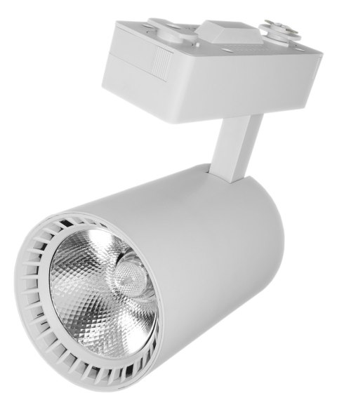 Lampa sklepowa led reflektor szynowy jednofazowy biały 30w 2250 lm światło neutralne 4000k Lampa sklepowa led reflektor szynowy jednofazowy biały 30w 2250 lm światło neutralne 4000k