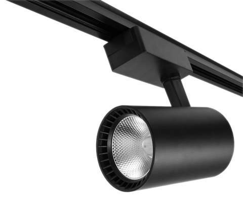 Lampa sklepowa led reflektor szynowy jednofazowy czarny 30w 2250 lm światło neutralne 4000k Lampa sklepowa led reflektor szynowy jednofazowy czarny 30w 2250 lm światło neutralne 4000k