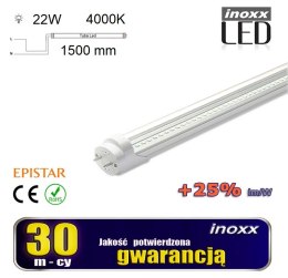 Świetlówka led 150cm 22w t8 4000k g13 neutralna przezroczysta jednostronna