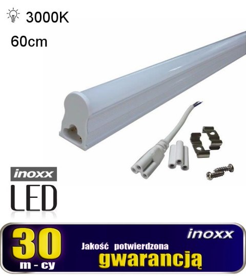 Świetlówka led liniowa t5 60cm 8w ciepła 3000k lampa natynkowa zintegrowana z oprawą Świetlówka led liniowa t5 60cm 8w ciepła 3000k lampa natynkowa zintegrowana z oprawą
