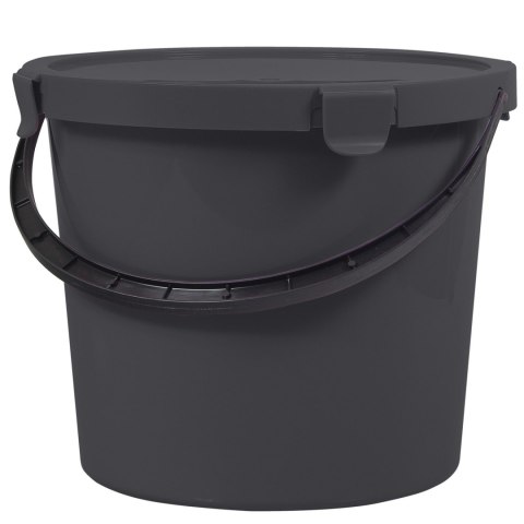 Wiadro z pokrywą Plast Team Berry 10L ciemnoszare Wiadro z pokrywą Plast Team Berry 10L ciemnoszare