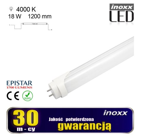 Świetlówka led 120cm 18w t8 4000k g13 neutralna Świetlówka led 120cm 18w t8 4000k g13 neutralna