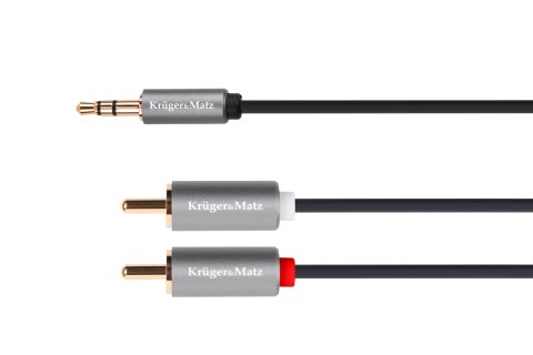 Kabel jack 3.5 wtyk stereo - 2RCA 10m Kruger&Matz Basic Kabel jack 3.5 wtyk stereo - 2RCA 10m Kruger&Matz Basic