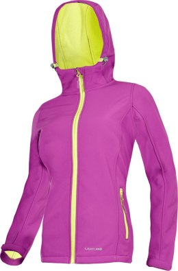 Kurtka softshell z kapt. fiol.-ziel., damska,