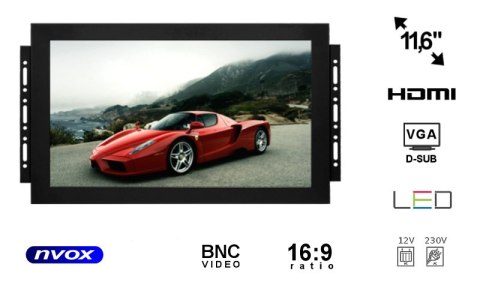Monitor open frame ips led 12cali z wejściem vga hdmi bnc av Monitor open frame ips led 12cali z wejściem vga hdmi bnc av